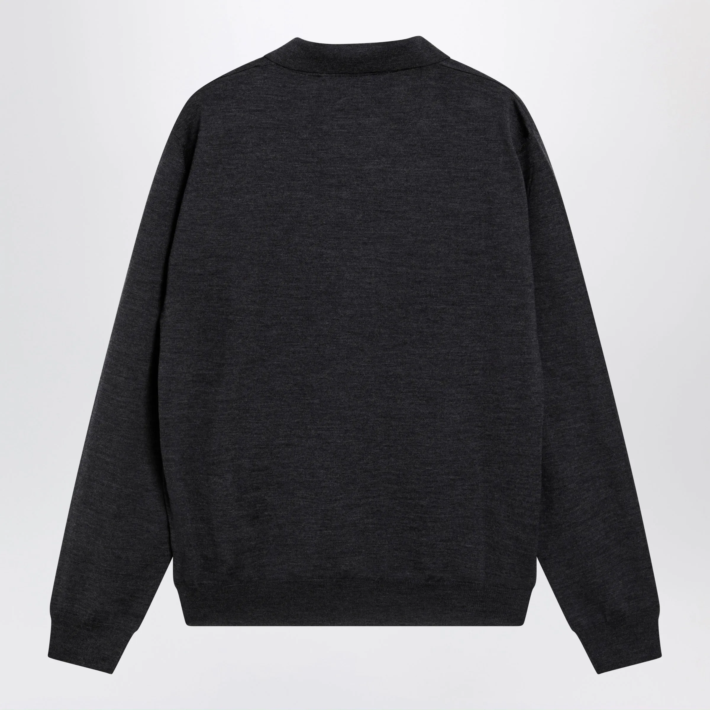 Wool Polo Shirt With V Logo Embroidery In Anthracite sold by Wanan Luxury product image thumbnail 2