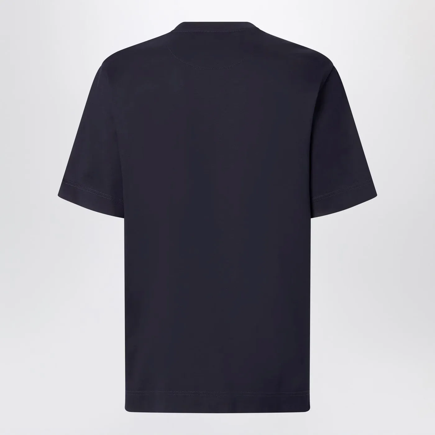 Dark Blue Cotton T-Shirt With Logo sold by Wanan Luxury product image thumbnail 2