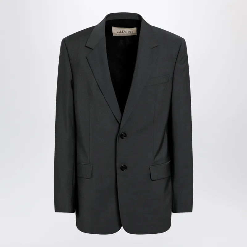 Single-Breasted Wool And Mohair Jacket In Black made by Valentino Garavani