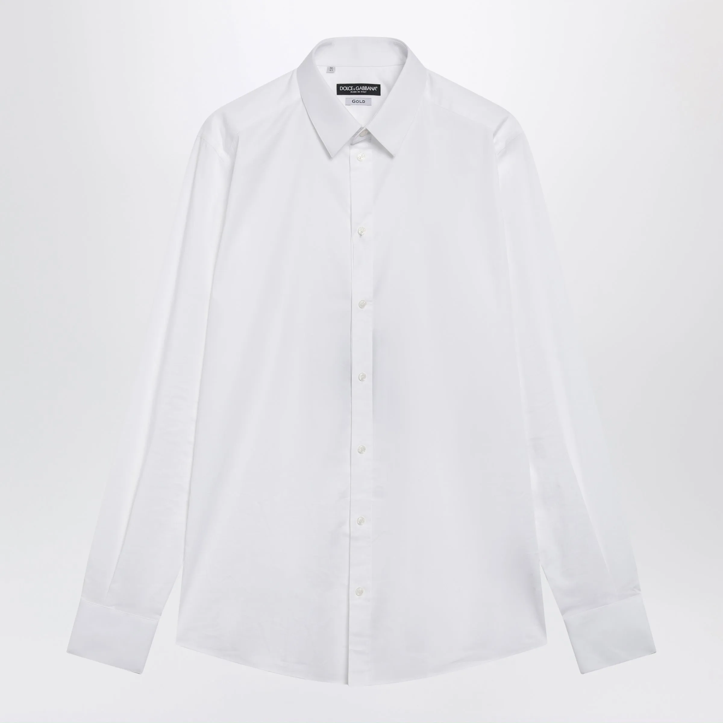 Gold Fit Stretch Poplin Shirt In Optical White sold by Wanan Luxury