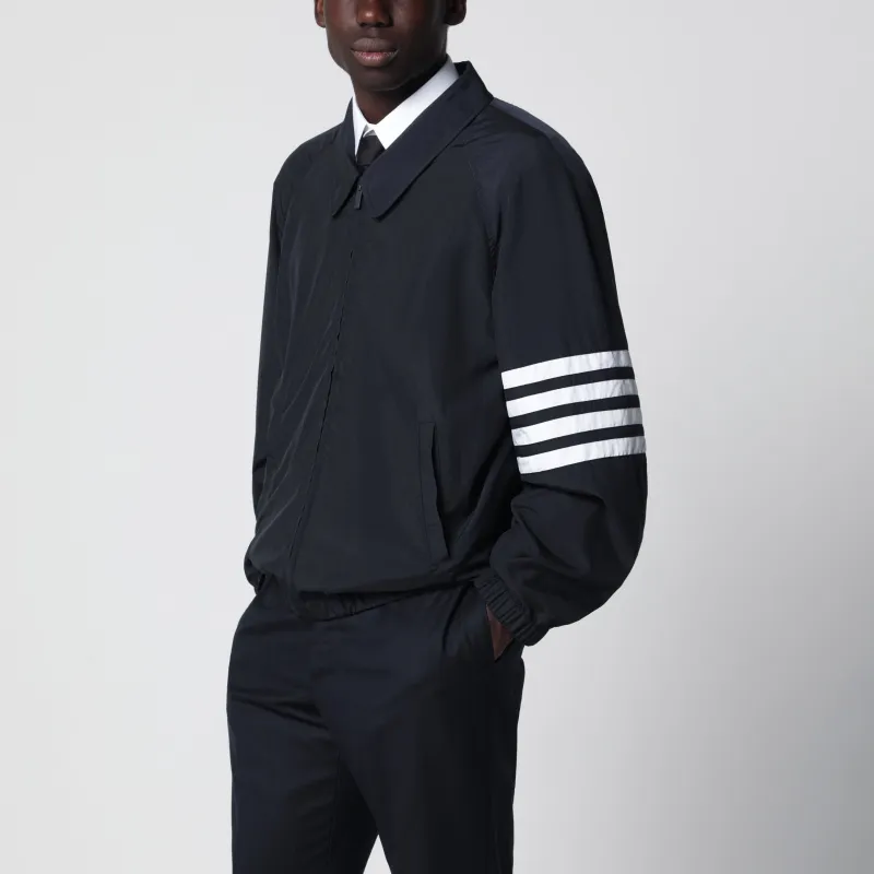 Lightweight Navy Blue Zip-Up Jacket made by Thom Browne