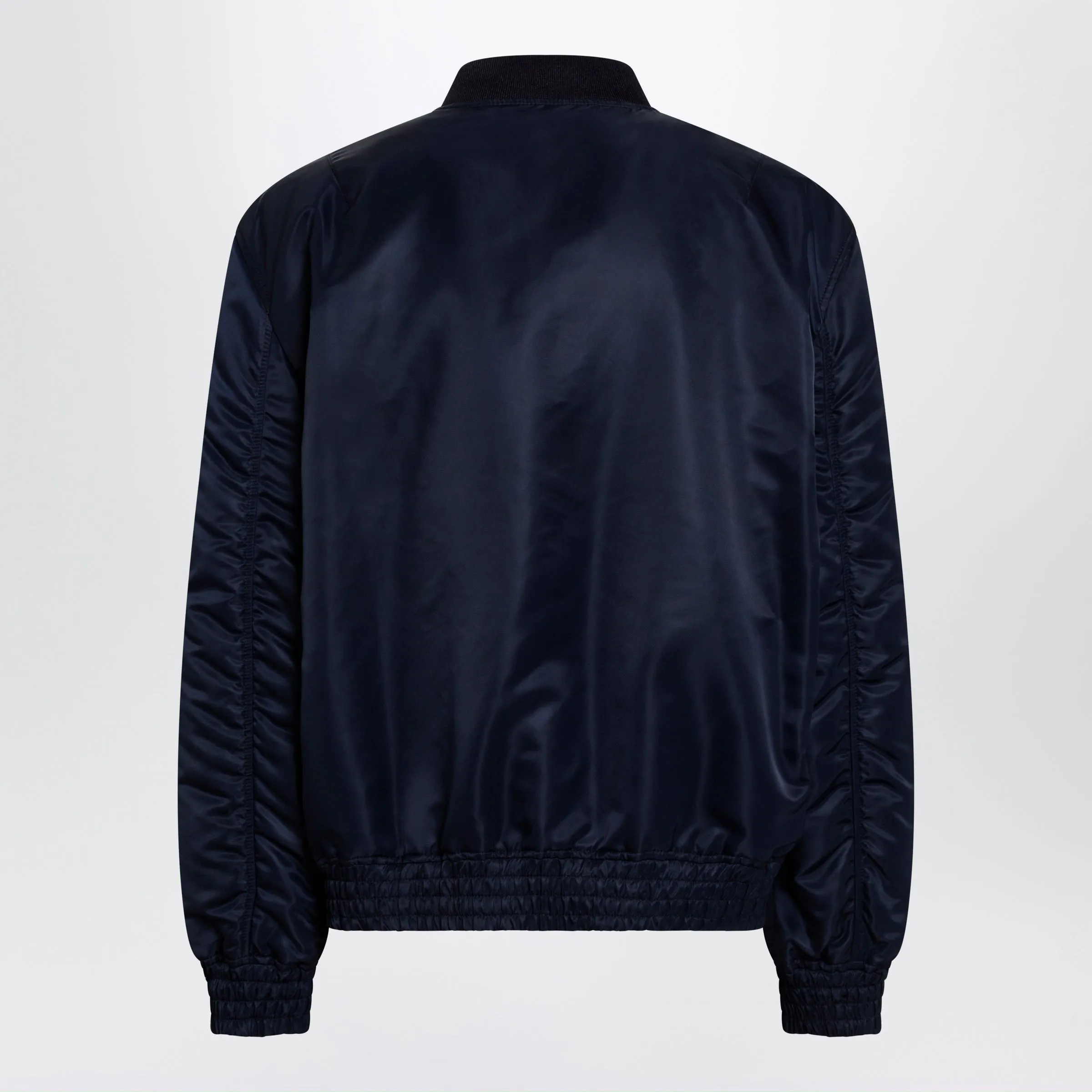 Shiny Navy Blue Zip-Up Bomber Jacket With Vlogo sold by Wanan Luxury product image thumbnail 2