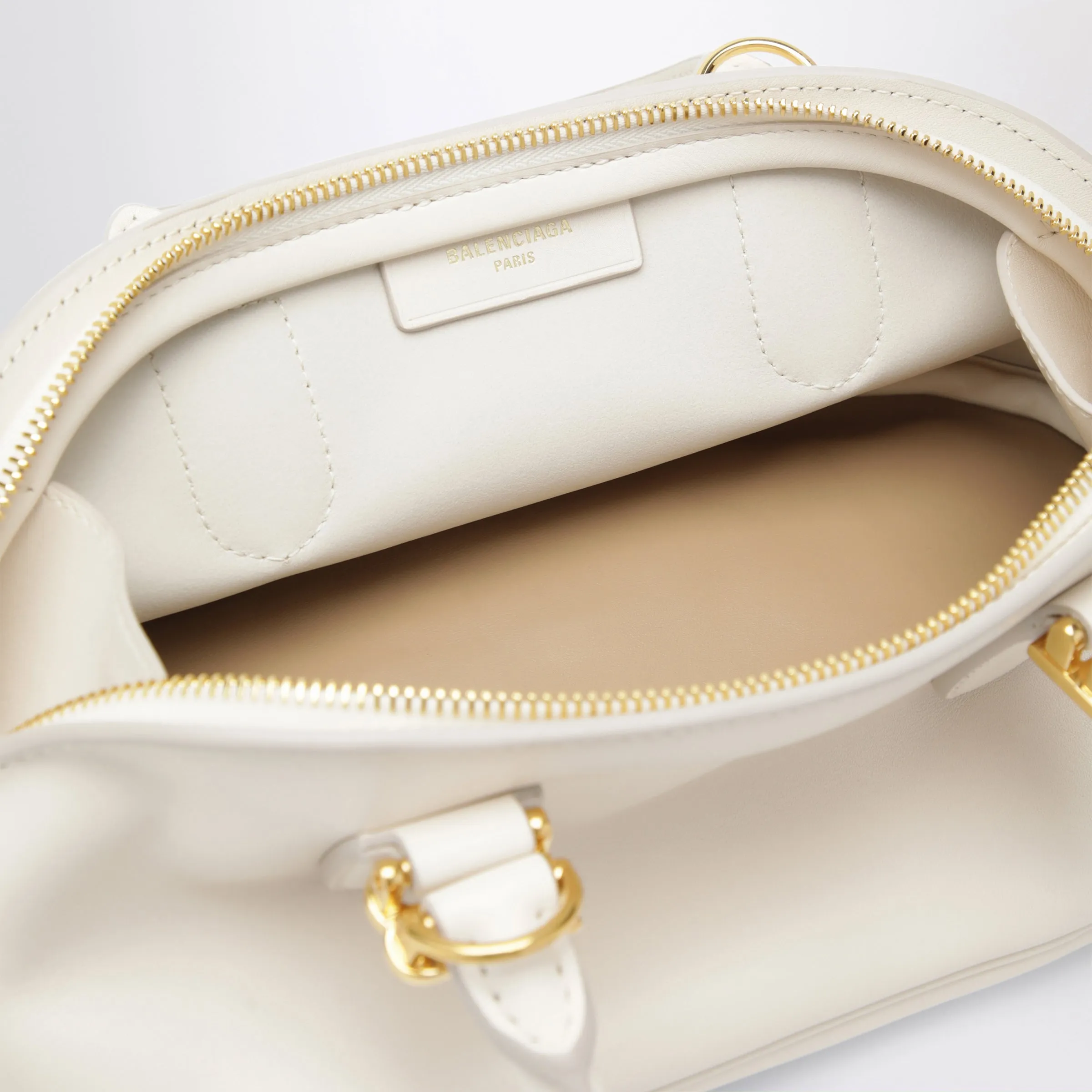 Cream Leather Bolero Mini Bowling Bag sold by Wanan Luxury product image thumbnail 3