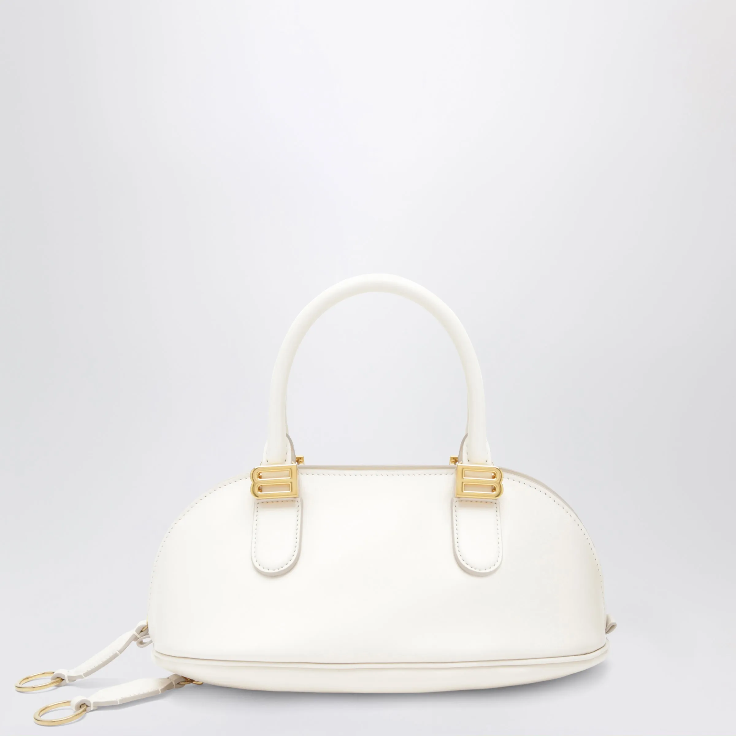 Cream Leather Bolero Mini Bowling Bag sold by Wanan Luxury