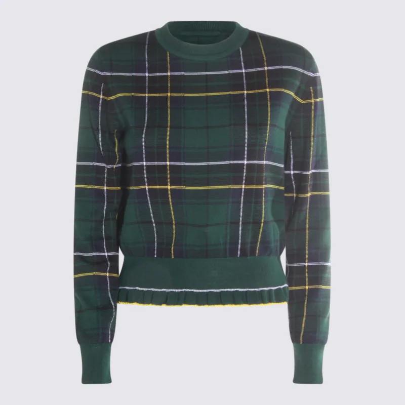 Sweaters Navy/Green/Yellow made by Alexander McQueen