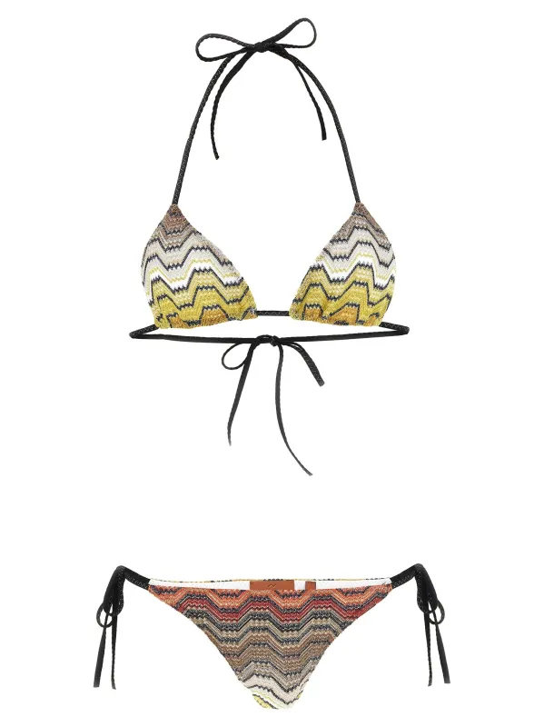 Greek Motif Bikini Beachwear Multicolor made by Missoni