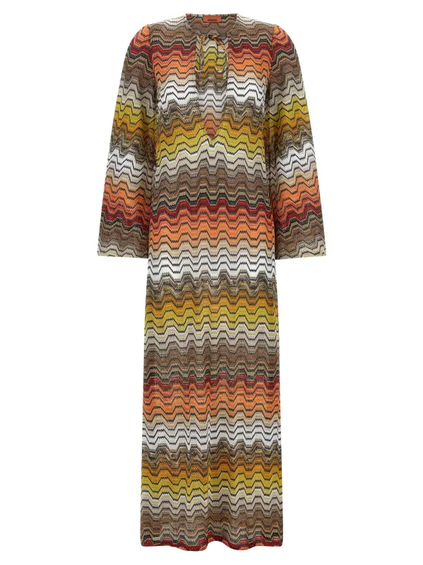 Greek Motif Cover-Up Dress Beachwear Multicolor made by Missoni