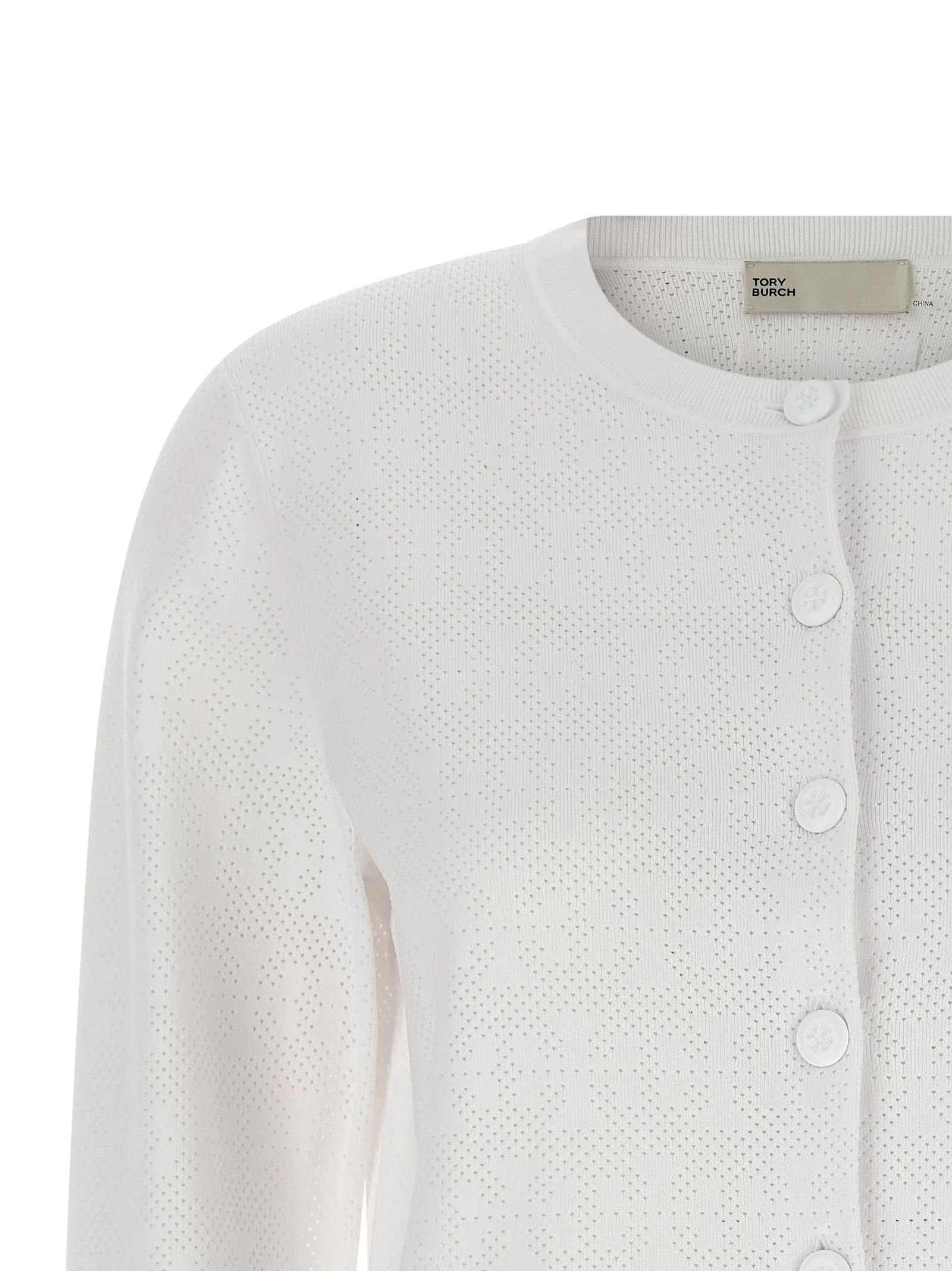 Pointelle Viscose Cardigan Sweaters And Cardigans White sold by Wanan Luxury product image thumbnail 3