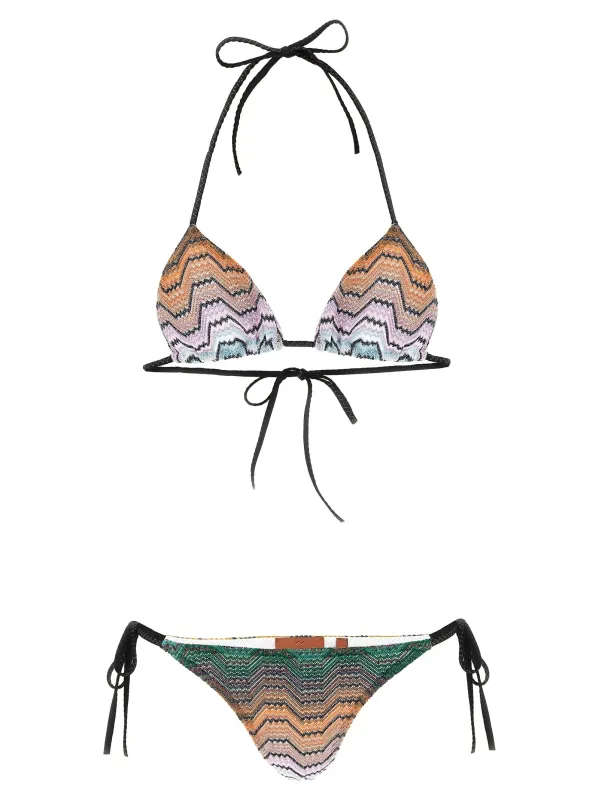 Greek Motif Bikini Beachwear Multicolor made by Missoni