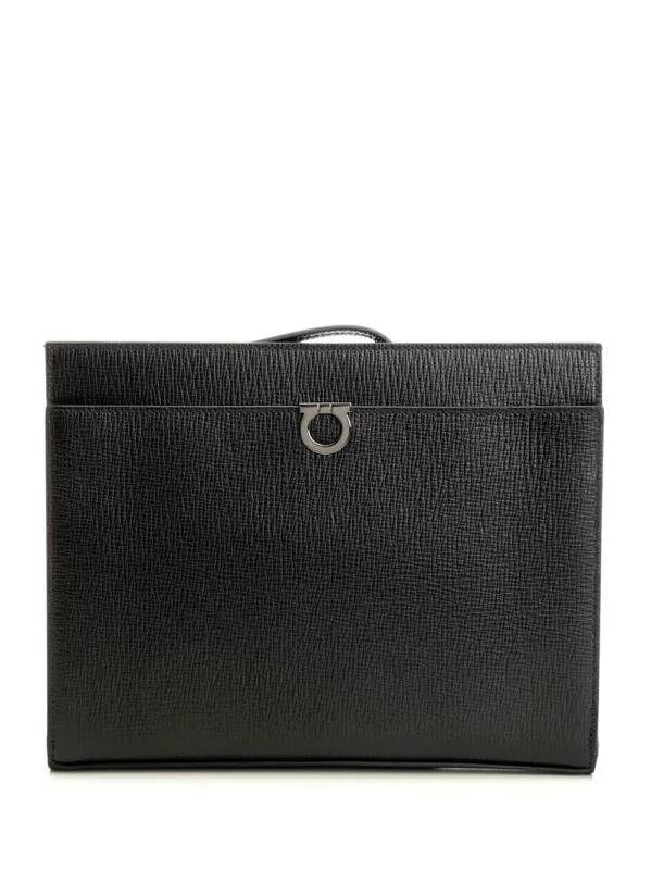Gancini Pouch Small Leather Goods Black made by Salvatore Ferragamo