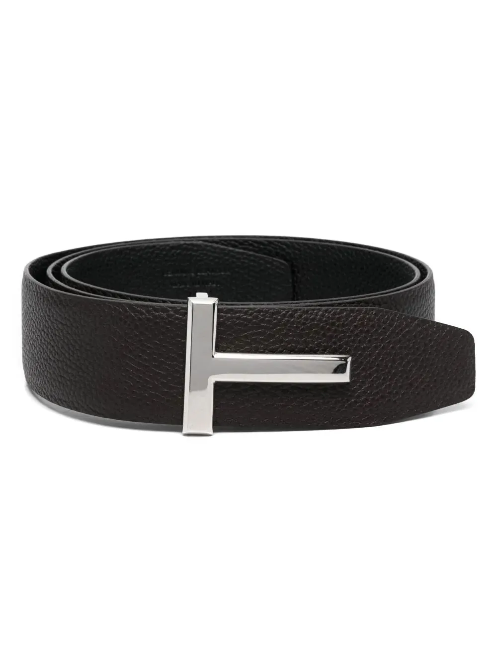 Grained Leather T Icon Reversible Belt sold by Wanan Luxury