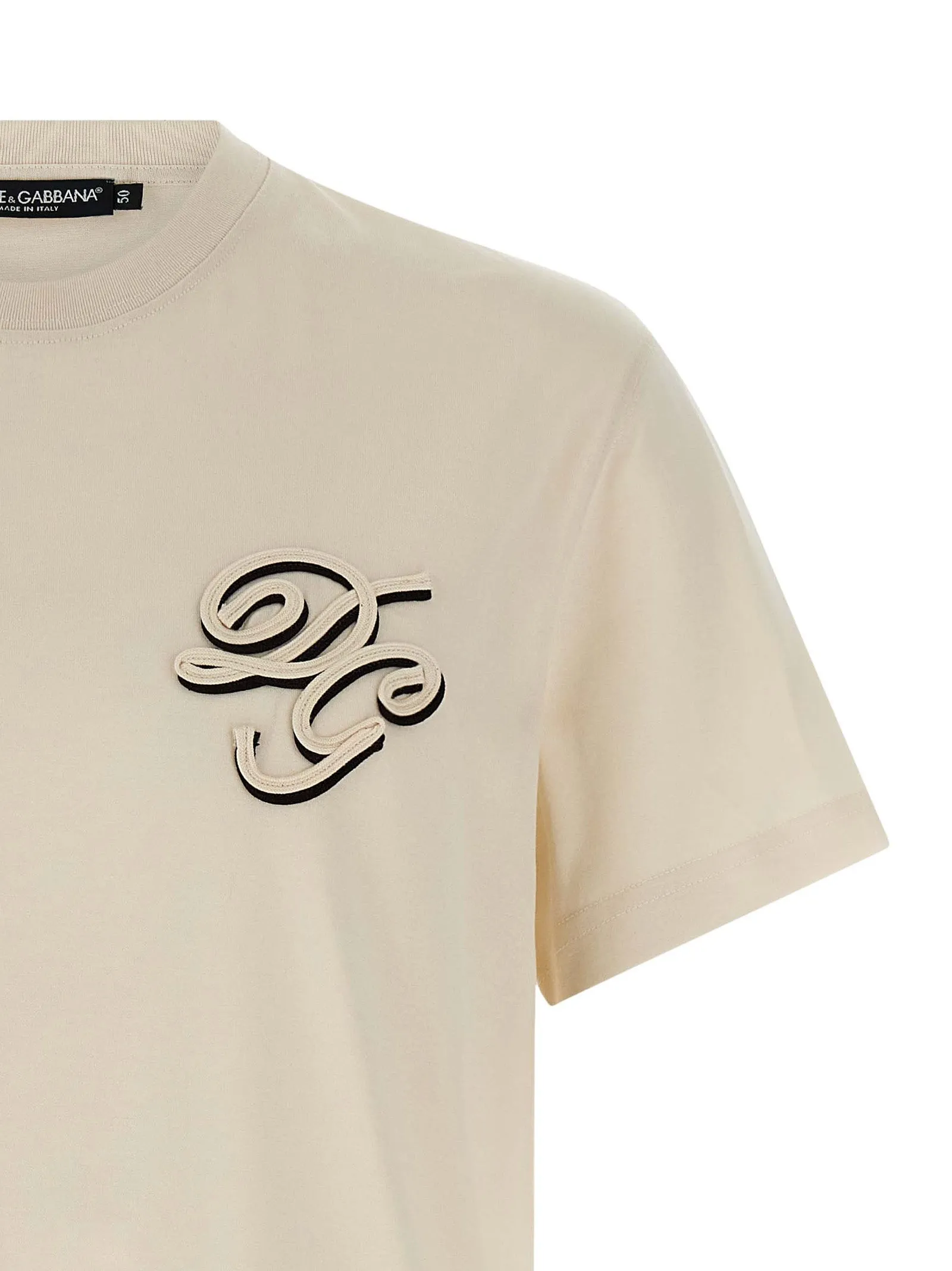 Double Embroidery T-Shirt Beige sold by Wanan Luxury product image thumbnail 3