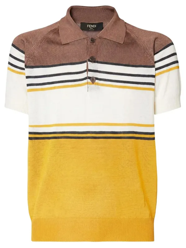 Striped Viscose Polo Shirt made by Fendi