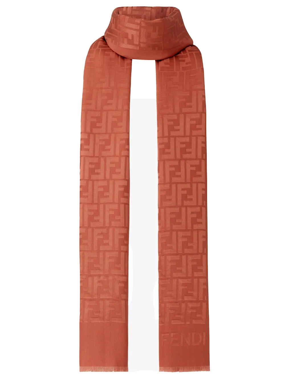Ff Silk Stole In Rust Color sold by Wanan Luxury product image thumbnail 2