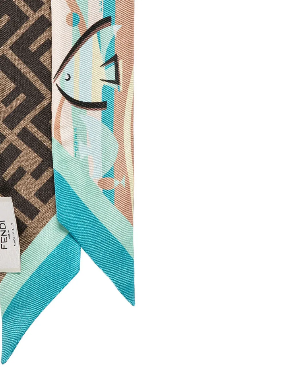 Blue Printed Silk Bandeau sold by Wanan Luxury product image thumbnail 3