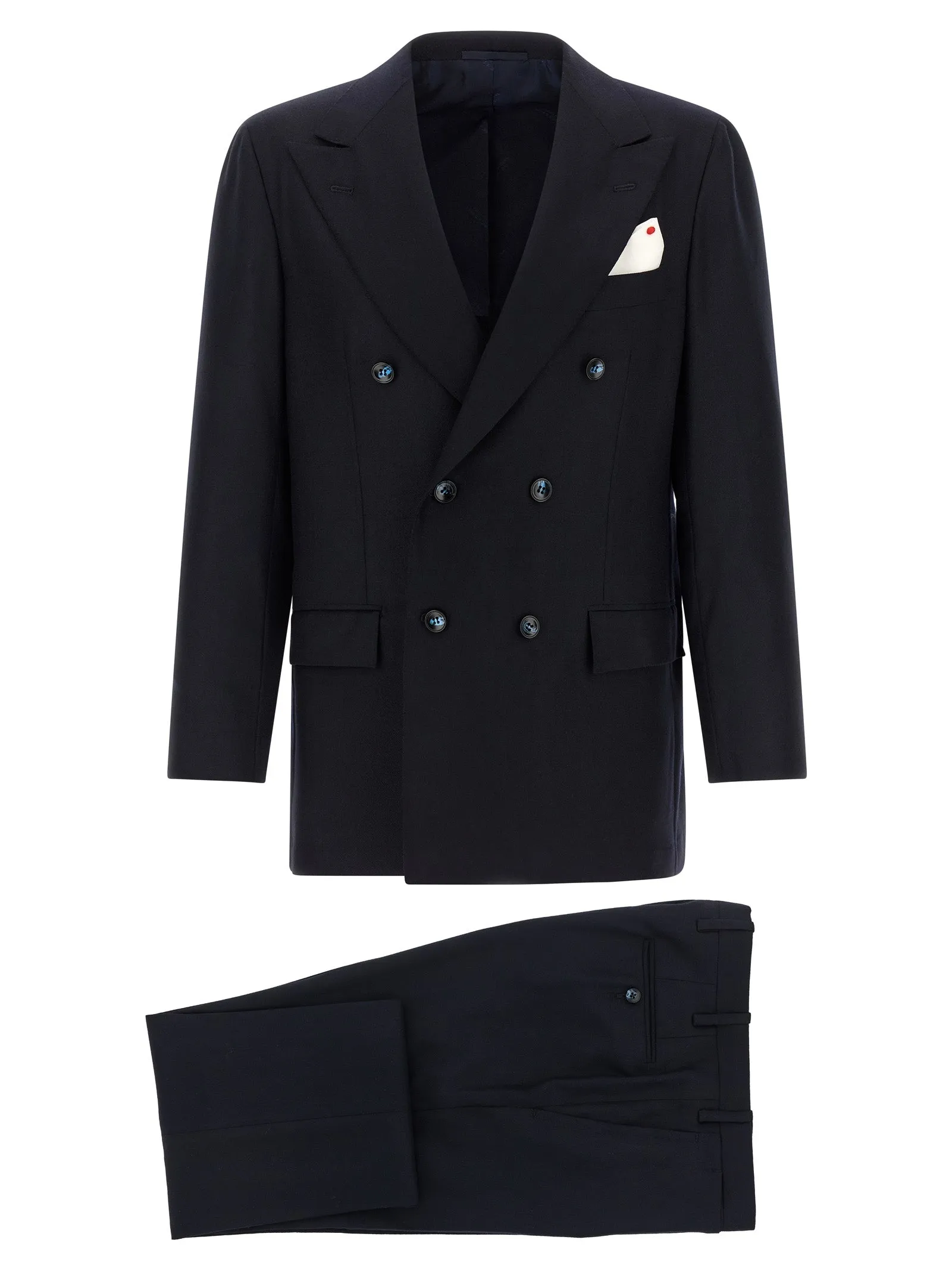 Virgin Wool And Cashmere Dress Suits Blue sold by Wanan Luxury