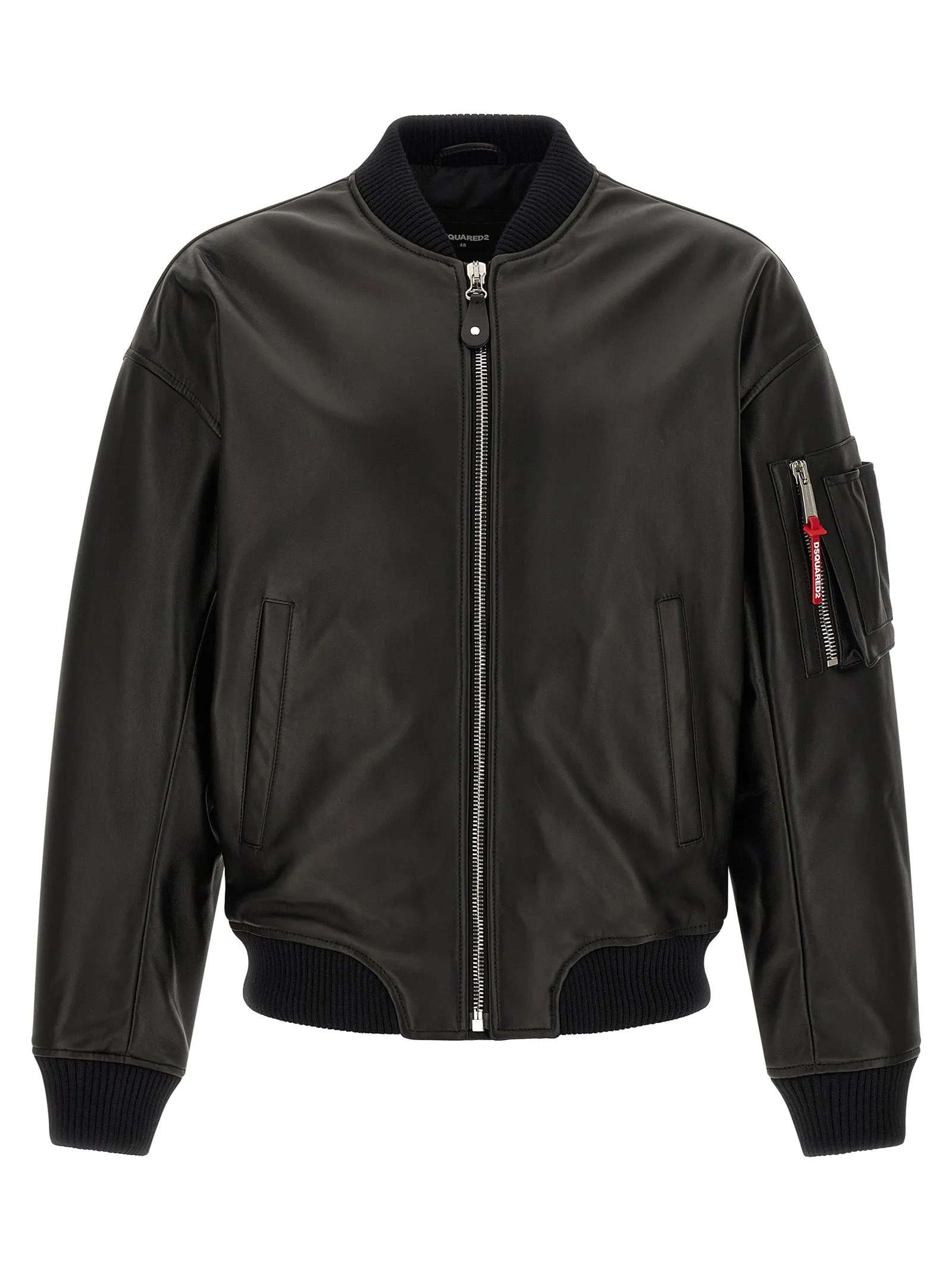 Leather Bomber Jacket Puffer Jackets Black sold by Wanan Luxury