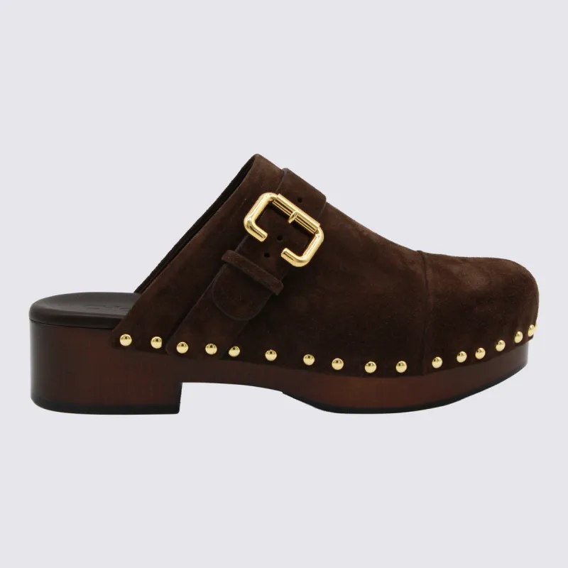 Sandals Chocolate Brown made by Chloe