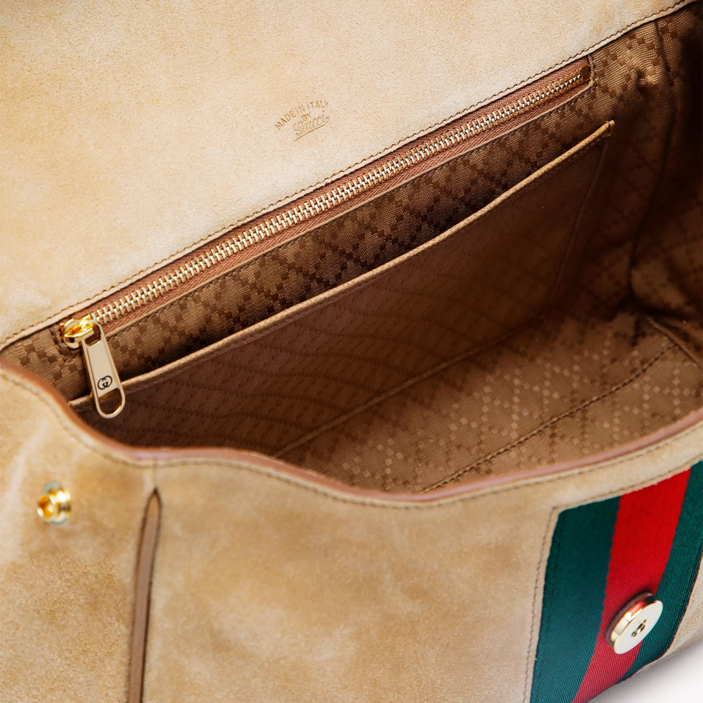 Medium Paparazzo Handbag In Sand-Coloured Suede sold by Wanan Luxury product image thumbnail 3