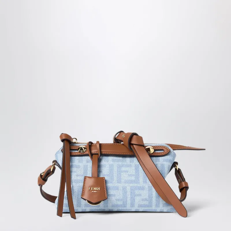 By The Way Soft Mini Denim Mini Bag In Light Blue Ff made by Fendi