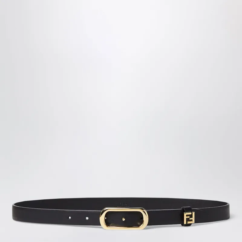 Black Leather Ff Belt made by Fendi