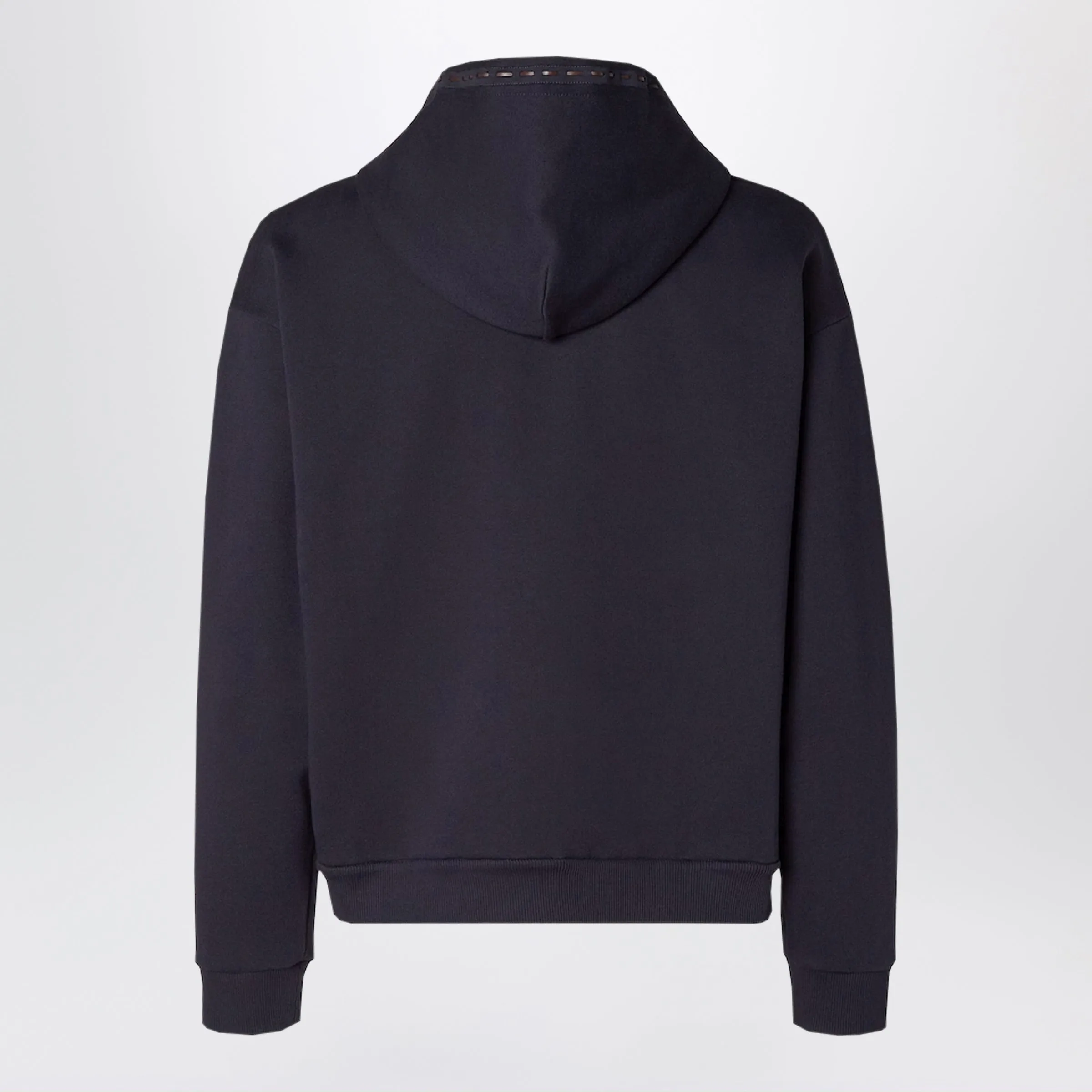 Navy Blue Cotton Zip-Up Hoodie sold by Wanan Luxury product image thumbnail 2