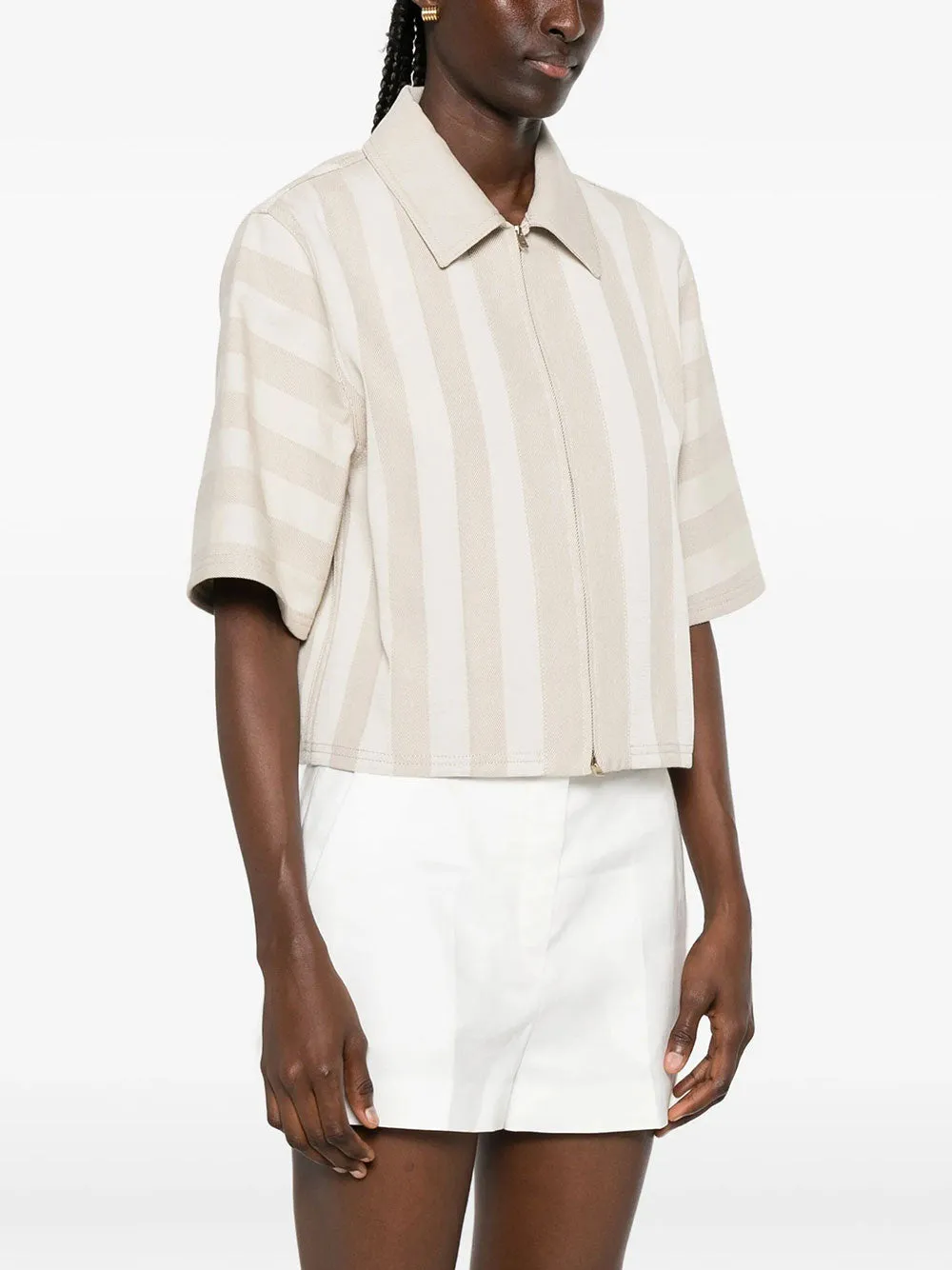 Pequin Drill Cropped Jacket sold by Wanan Luxury product image thumbnail 3