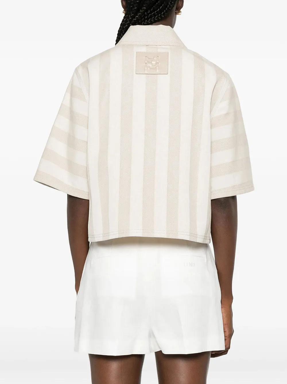 Pequin Drill Cropped Jacket sold by Wanan Luxury product image thumbnail 4