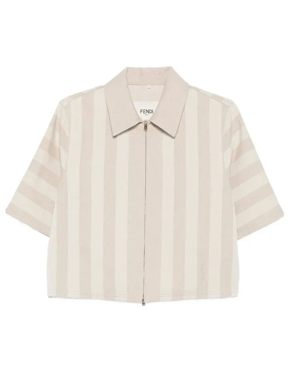 Pequin Drill Cropped Jacket made by Fendi