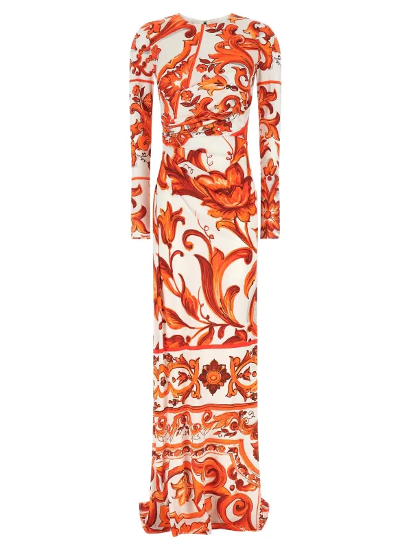 Maiolica Dresses Orange made by Dolce & Gabanna