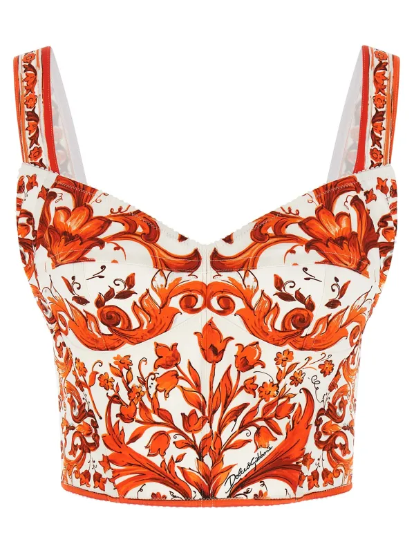 Maiolica Tops Orange made by Dolce & Gabanna