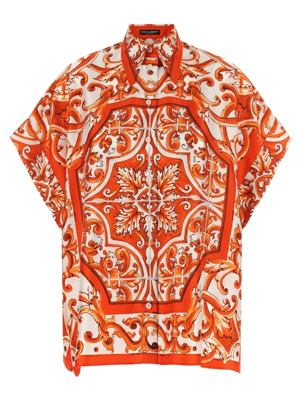 Maiolica Shirt And Blouse Orange made by Dolce & Gabanna
