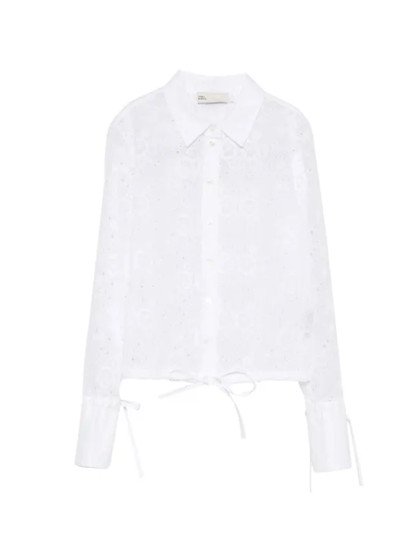 Eyelet Cotton Blouse made by Tory Burch