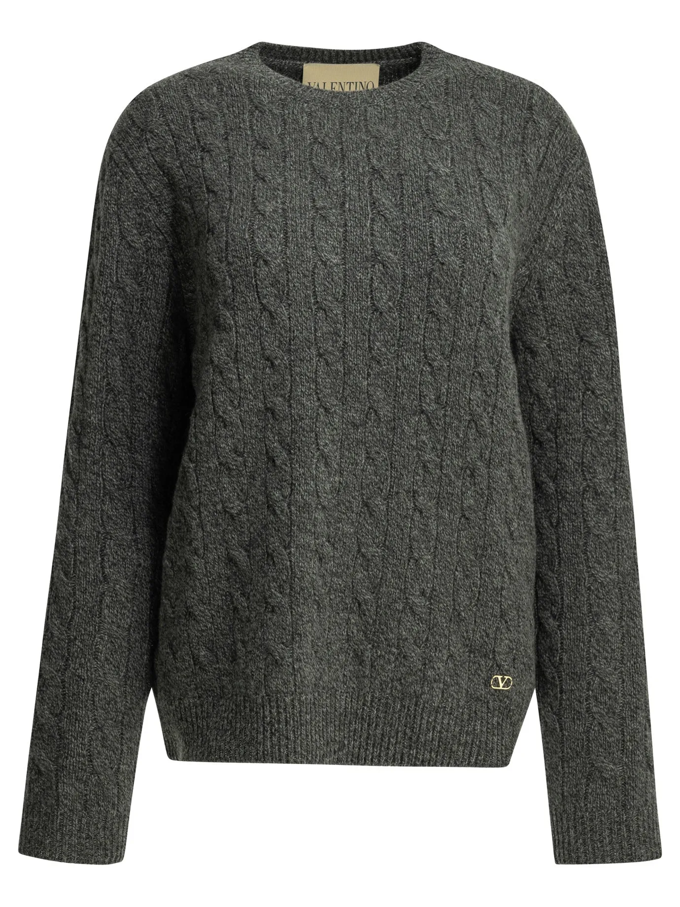 Virgin Wool Crewneck Sweater Knitwear Grey sold by Wanan Luxury