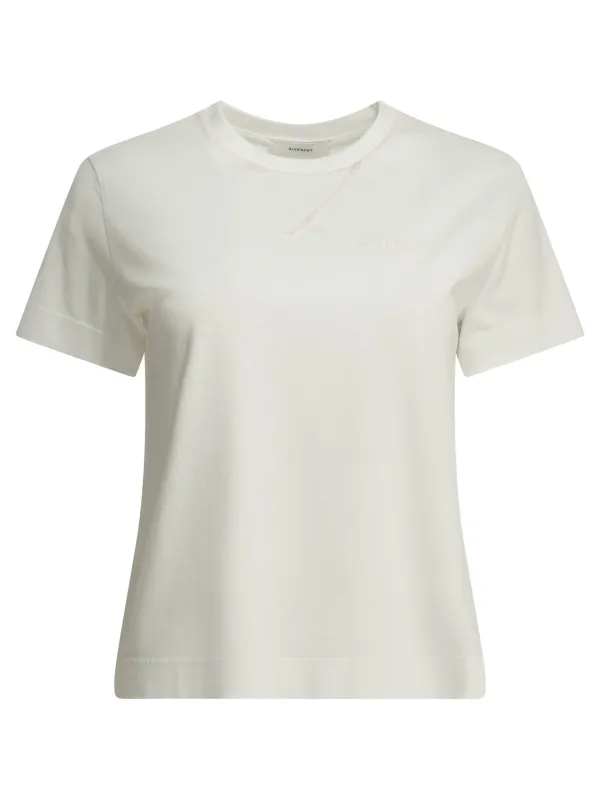 Crew-Neck T-Shirt With Logo T-Shirts White made by Givenchy