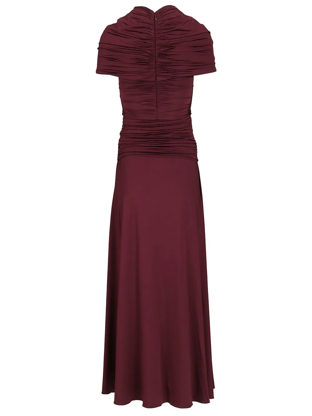 Ruffled Midi Dress Bordeaux sold by Wanan Luxury product image thumbnail 2