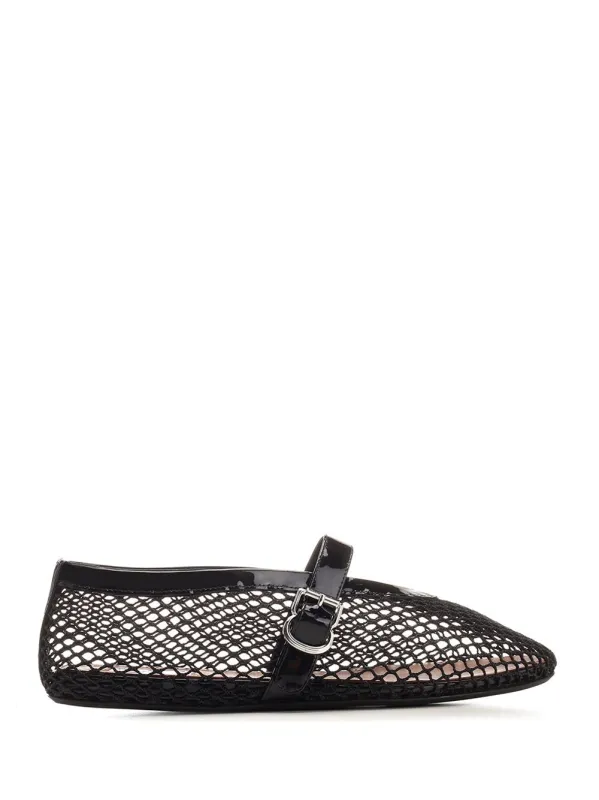 Mesh Strap Ballerina Scarpe Basse Black made by Alaia