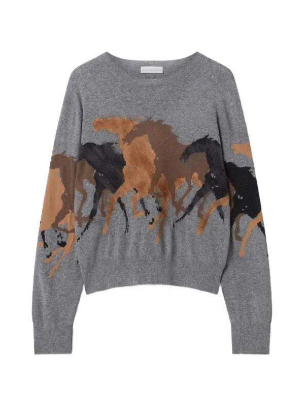Racing Horses Wool Jumper made by Stella McCartney