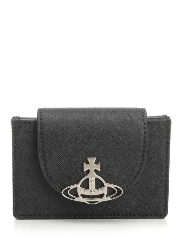 Accordion Card Holder Small Leather Goods Black made by Vivienne Westwood