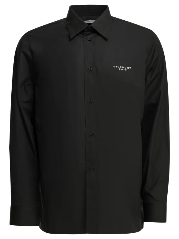 Camicia Casual Con Logo Shirts Black made by Givenchy
