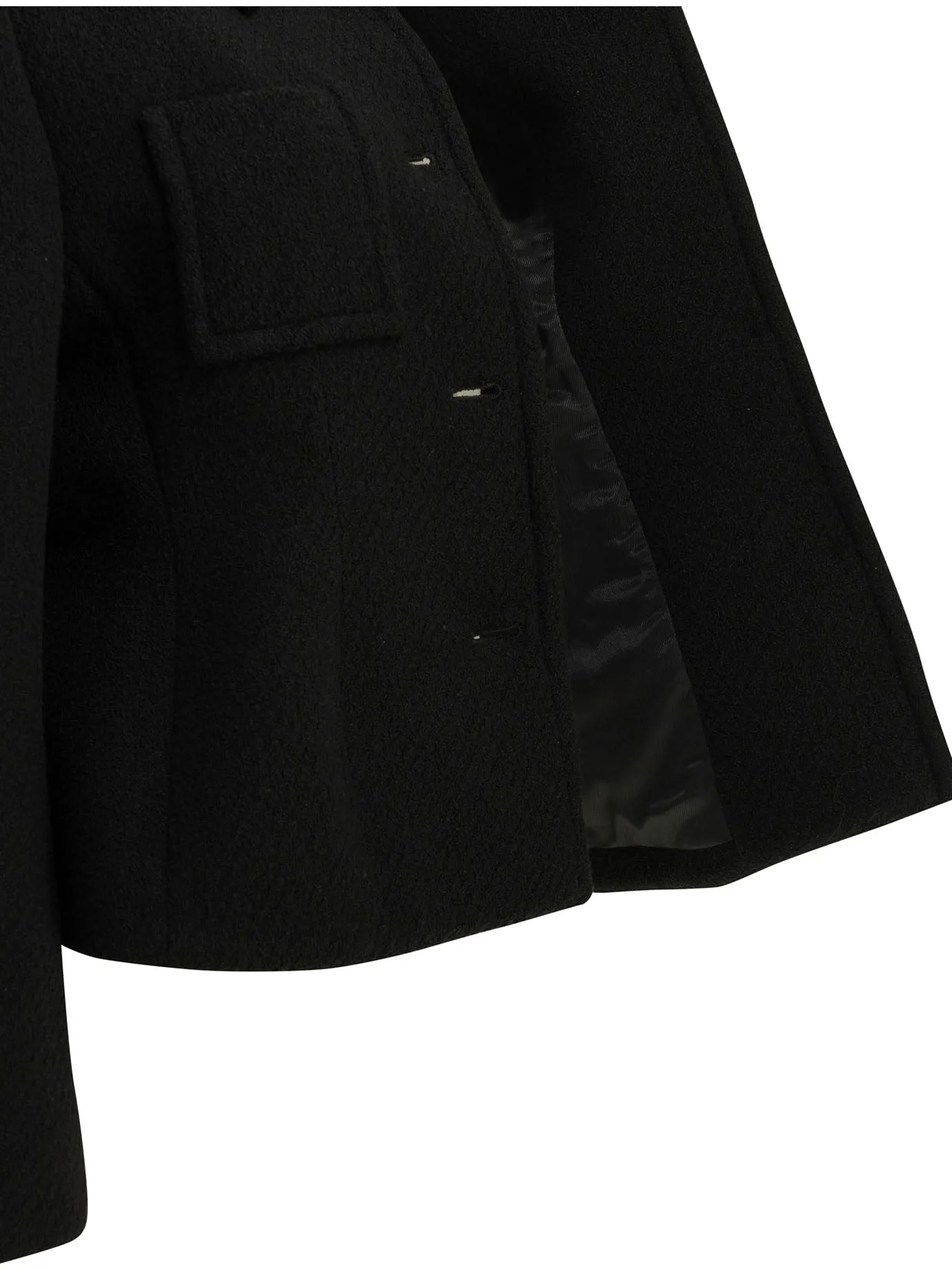 Wool Blazer Jackets And Coats Black sold by Wanan Luxury product image thumbnail 4