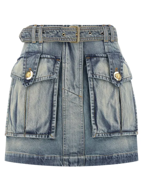 Cargo Pocket Skirt Skirts Light Blue made by Balmain