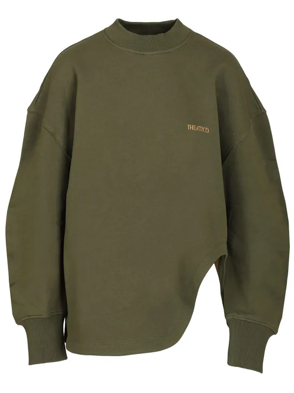 Sweatshirt With Embroidered Logo Sweatshirts Green made by The Attico