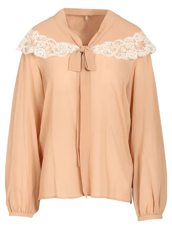 Shirt With Laces Knitwear Rose made by Chloe
