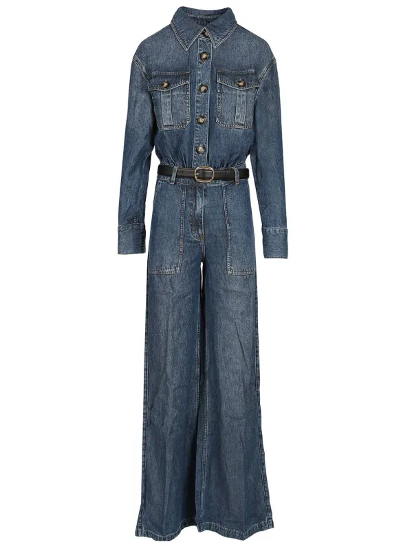One-Piece Suit Jewelry Blue made by Self-Portrait