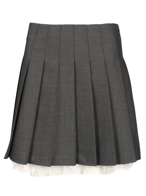 Pleated Miniskirt Skirts Grey made by Self-Portrait