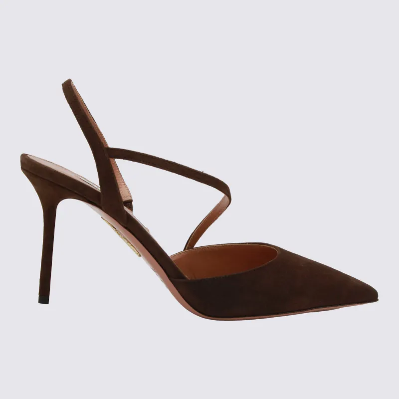 With Heel Espresso made by Aquazzura