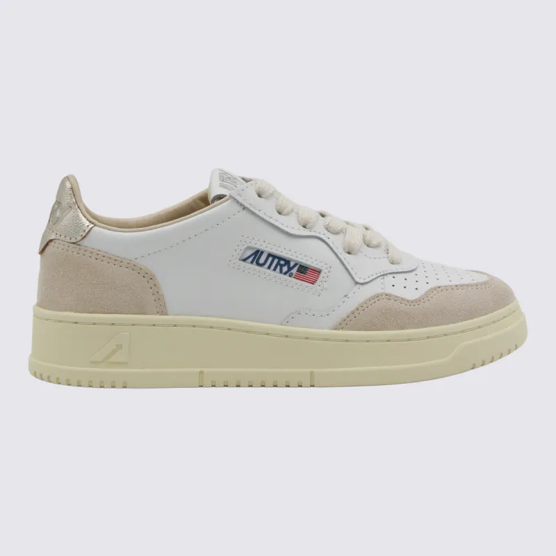 Sneakers Leat/Suede White/Gold made by Autry