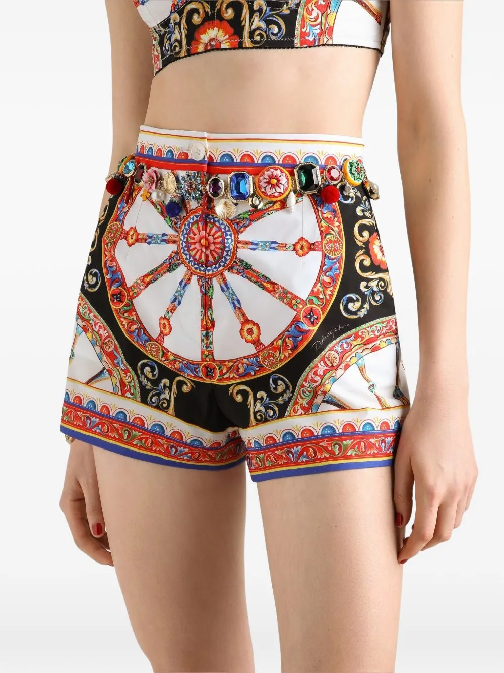 Carretto Print Cotton Shorts sold by Wanan Luxury product image thumbnail 4