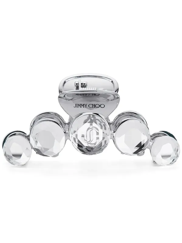 Silver-Finish Crystal Claw Hair Clip made by Jimmy Choo